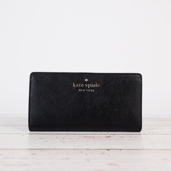 NWT Kate Spade Staci Slim Bifold Wallet in Black - Picture 3 of 7
